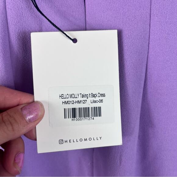 Hello Molly | NWT Taking It Back Midi Dress One Shoulder Strappy Slit Lilac XS - Picture 12 of 13